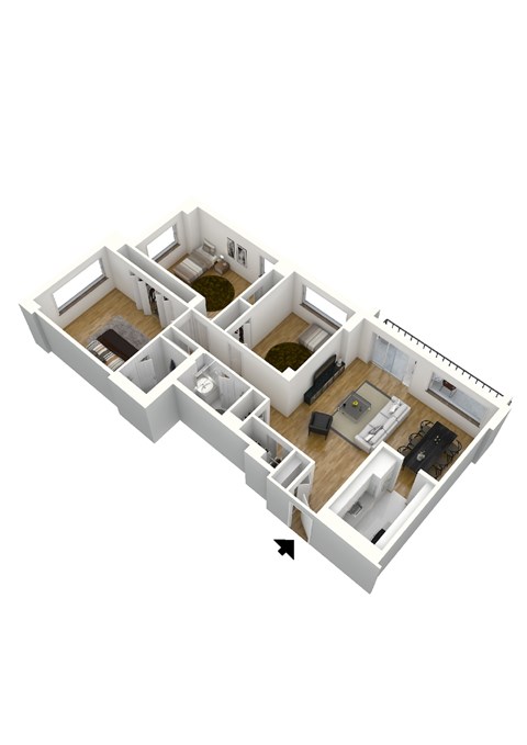 C2 Floor Plan at Sherwood at Southern Towers, Alexandria